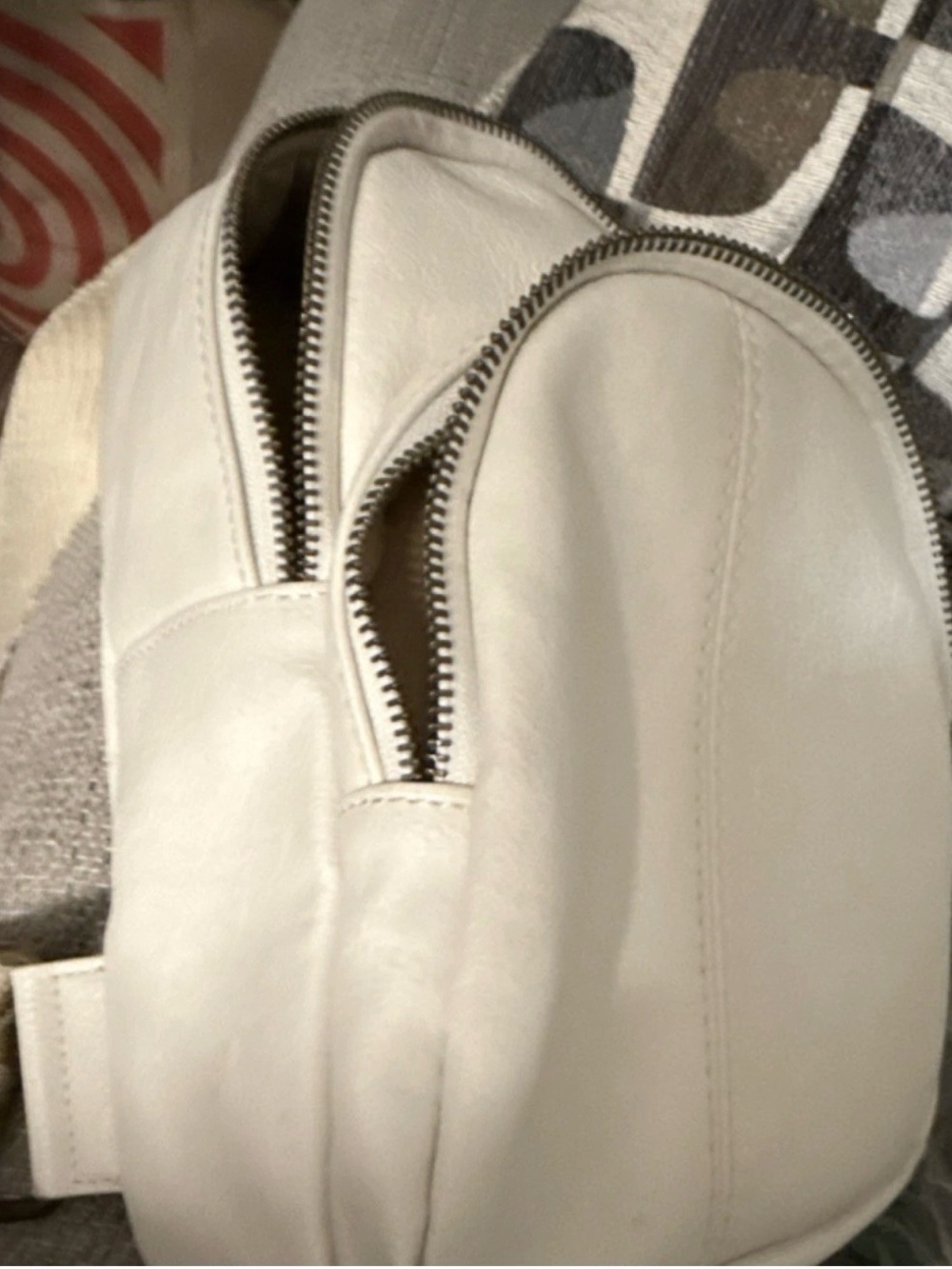 Sonoma Cream Leather Crossbody with Dual Zips